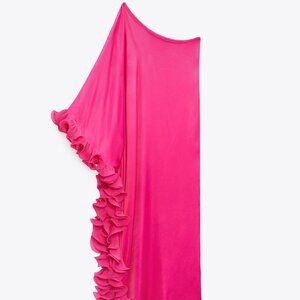 Zara Long Ruffled Asymmetric Dress